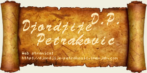 Đorđije Petraković vizit kartica